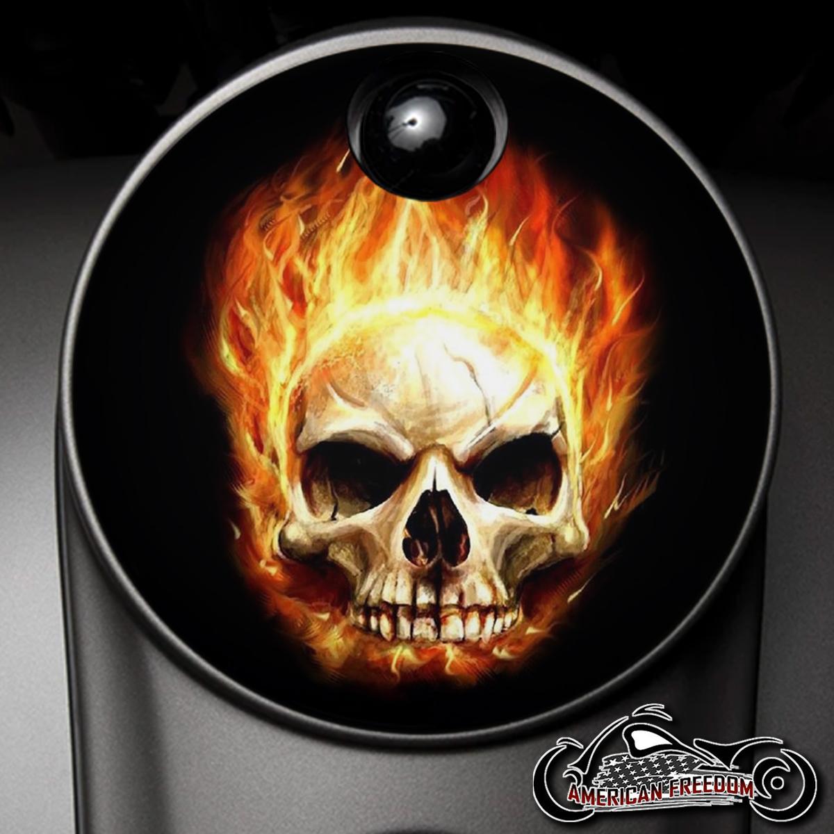 Custom Fuel Door - Fire Skull 2